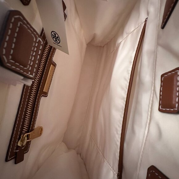 NWT! NEW! Tory Burch Small Ella Tote- Printed Ivory Abstract Rope Logo Women - Picture 5 of 10